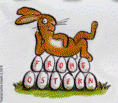 Hase auf Eiern