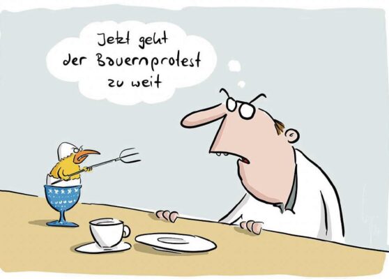 Bauernprodest beim Frühstück