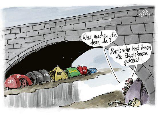 Parteien unter der Brücke