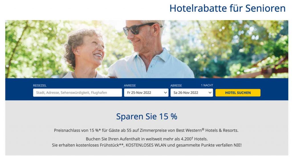 Best Western Hotelrabatte für Senioren
