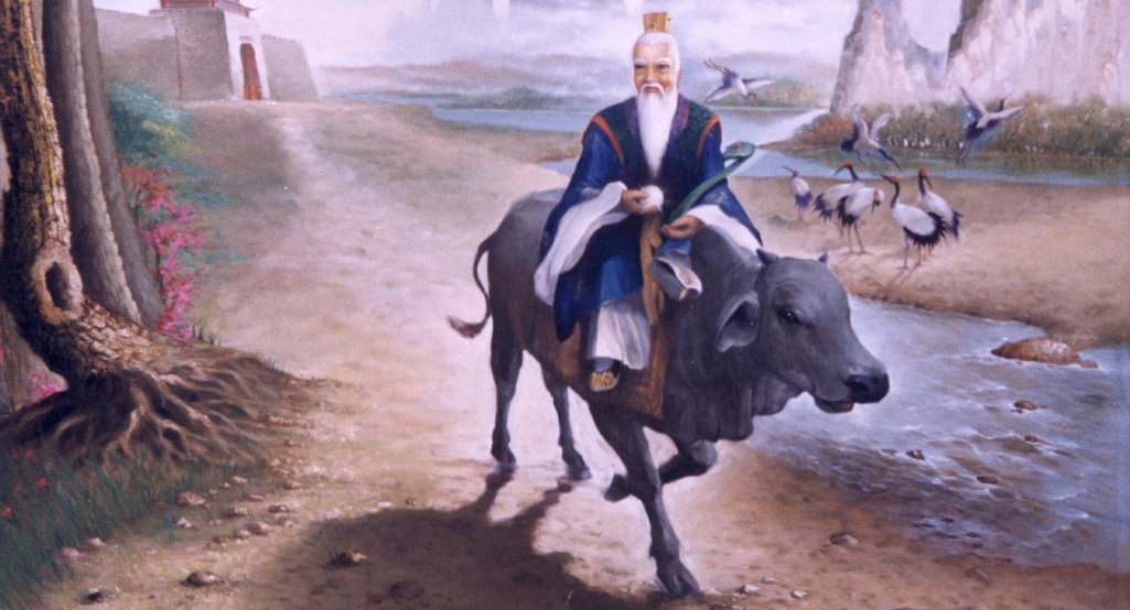 Laotse reitend dargestellt